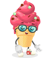 Cute Ice Cream Cone Cartoon Vector Character AKA Frosty the Cute Creamsicle